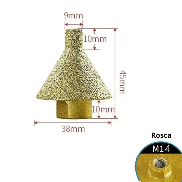 Broca Diamantada Para Chanfro de Cerâmica, Mármore e Porcelanato