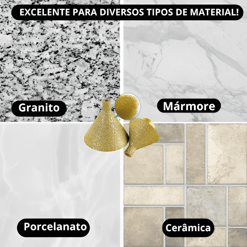 Broca Diamantada Para Chanfro de Cerâmica, Mármore e Porcelanato