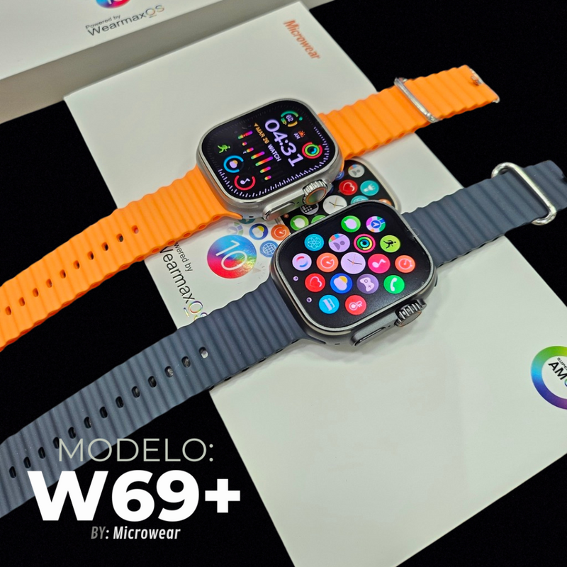 SmartWatch W69+ Amoled com 2 pulseiras e brinde exclusivo - 49mm