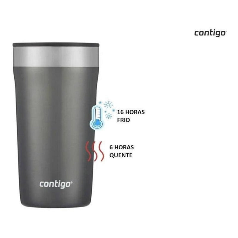 Copo Termico em Aço inox com Tampa Street 473ml Para Cerveja Cinza